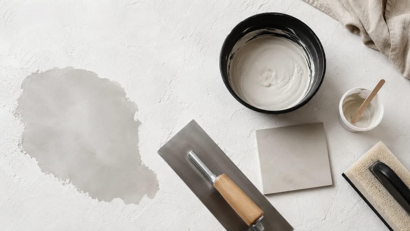 Mikrosementti — välineet flat-lay
